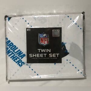 NFL Carolina Panthers 3pcsTwin Sheet Set - White & Blue